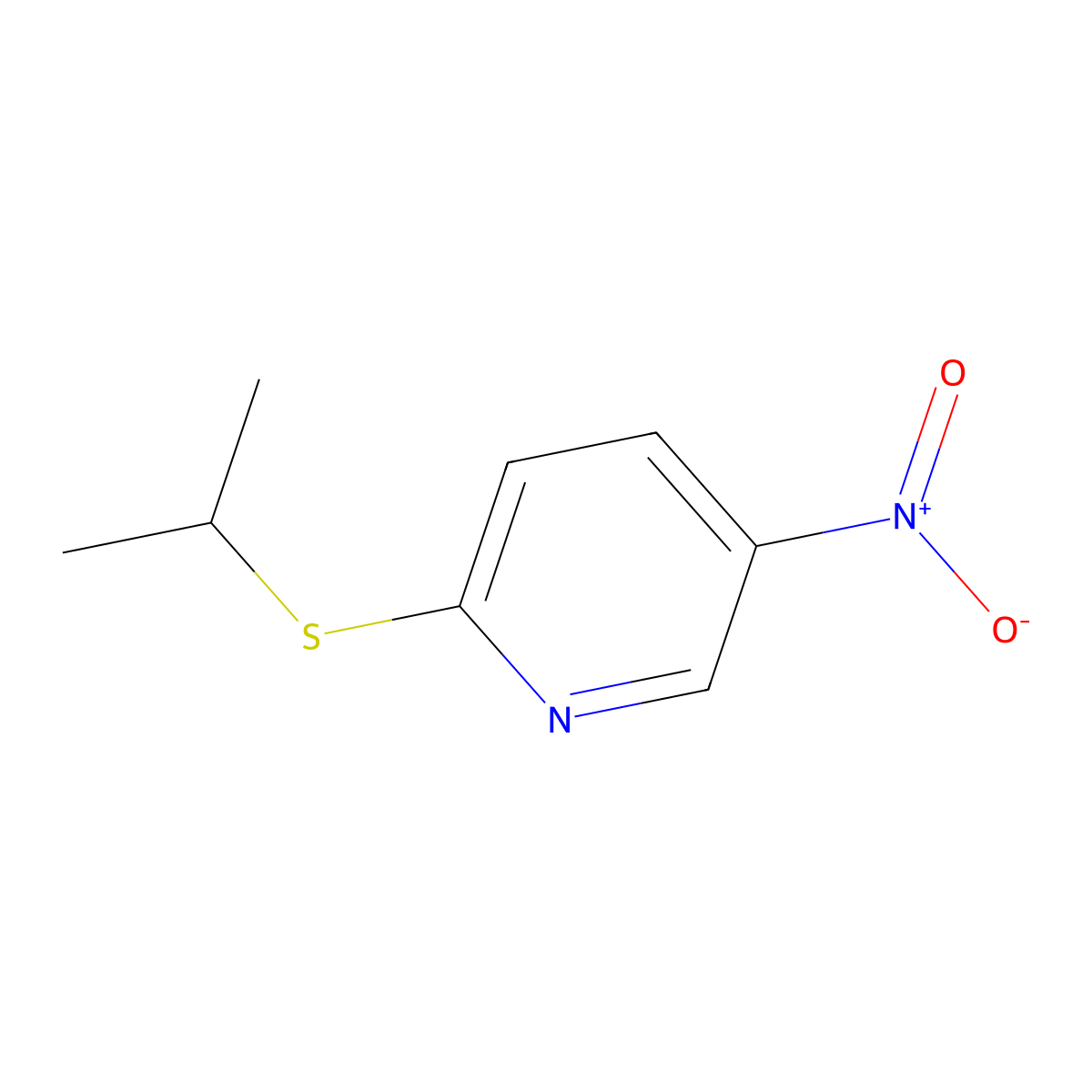 2-(Isopropylsulfanyl)-5-nitropyridine molecular structure, CAS 573676-13-8
