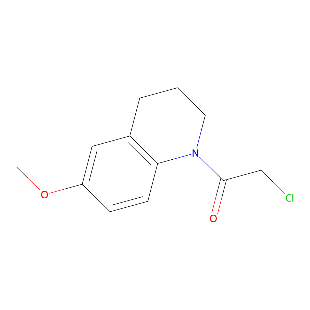 2-Chloro-1-(3,4-dihydro-6-methoxy-1(2H)-quinolinyl)ethanone molecular structure, CAS 57368-84-0