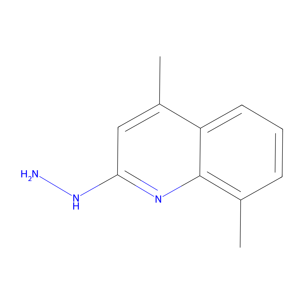 2-Hydrazinyl-4,8-dimethylquinoline molecular structure, CAS 57369-93-4