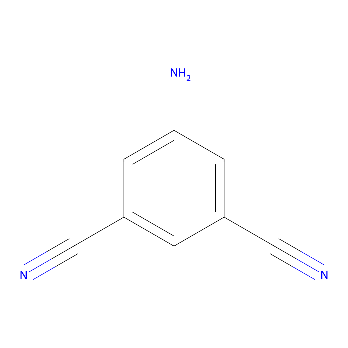 5-Aminobenzene-1,3-dicarbonitrile molecular structure, CAS 57369-97-8
