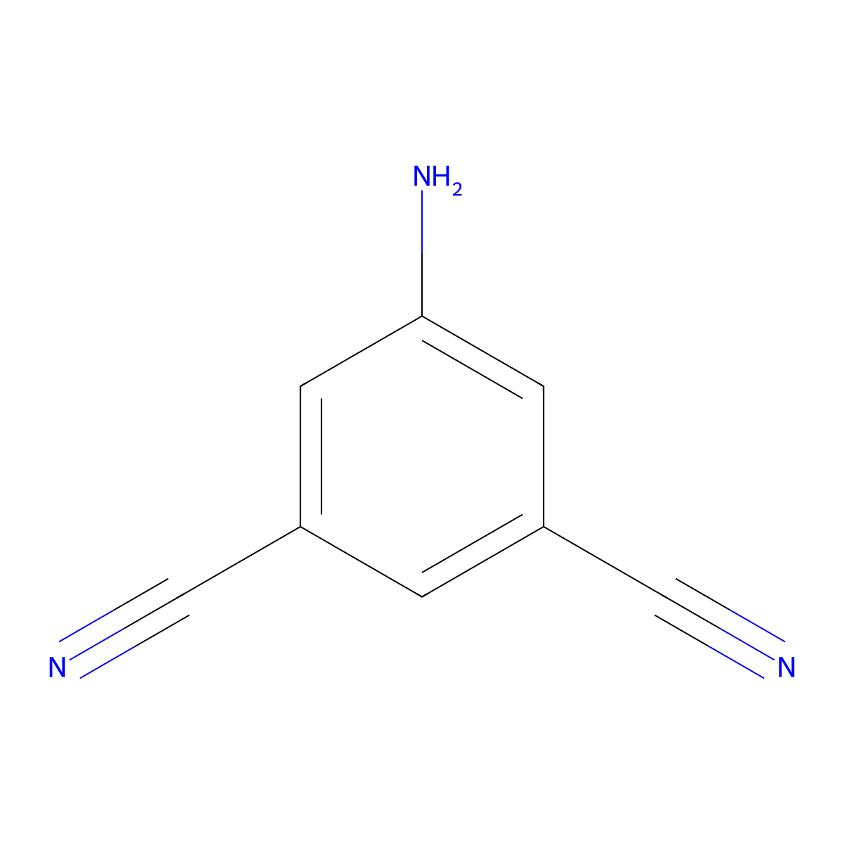 5-Aminobenzene-1,3-dicarbonitrile molecular structure, CAS 57369-97-8