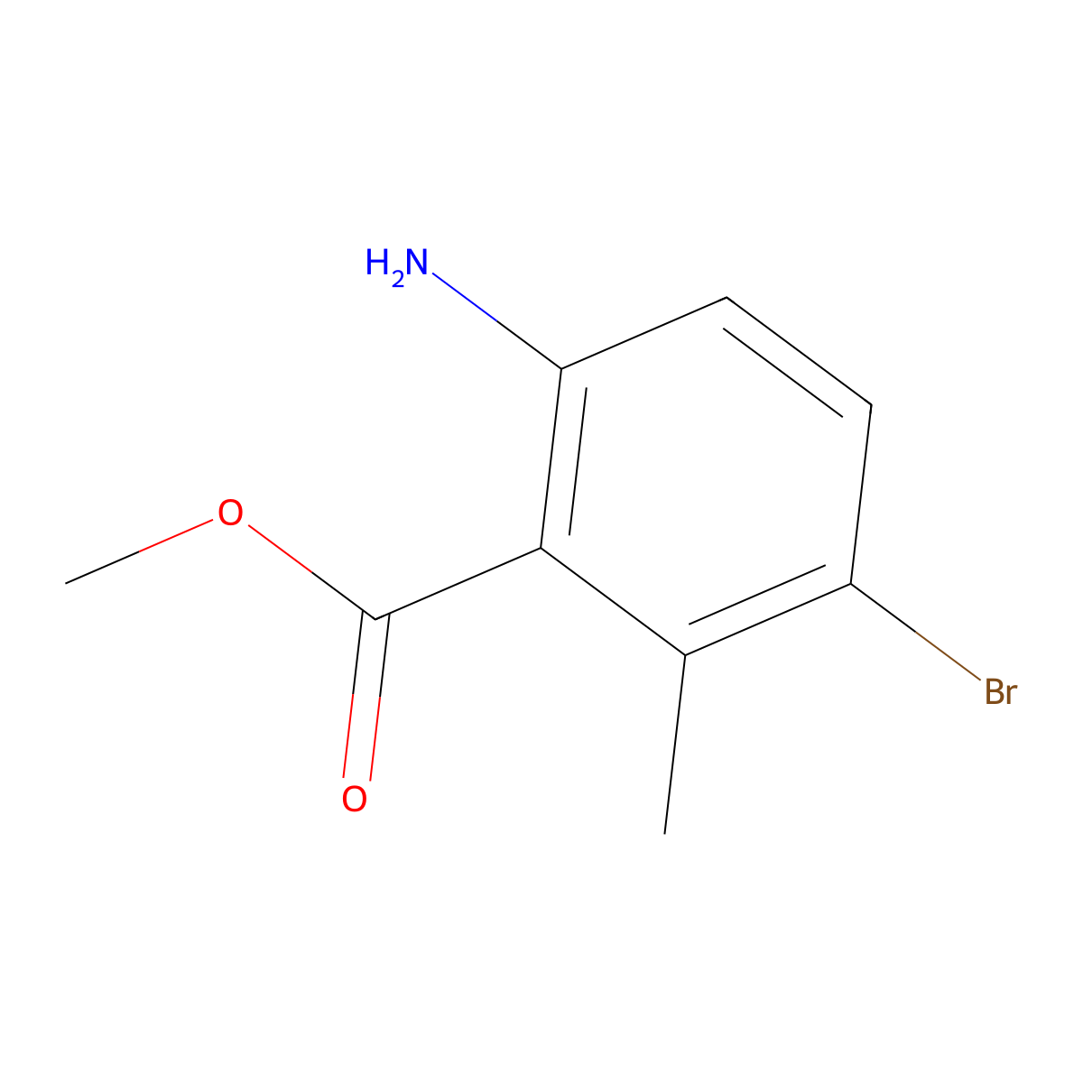 Methyl 6-amino-3-bromo-2-methylbenzoate molecular structure, CAS 573692-58-7