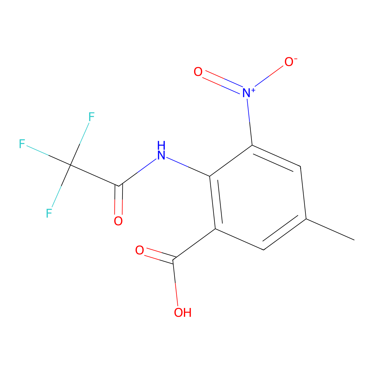 5-Methyl-3-nitro-2-(2,2,2-trifluoroacetyl)aminobenzoic acid molecular structure, CAS 573692-68-9