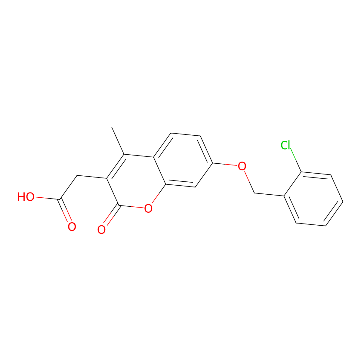 {7-[(2-chlorobenzyl)oxy]-4-methyl-2-oxo-2H-chromen-3-yl}acetic acid molecular structure, CAS 573693-51-3