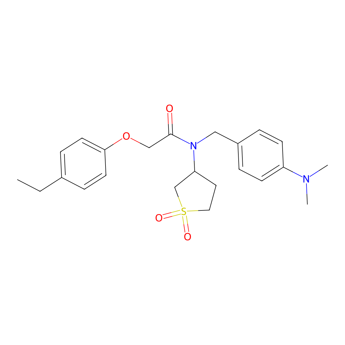 N-[4-(dimethylamino)benzyl]-N-(1,1-dioxidotetrahydrothiophen-3-yl)-2-(4-ethylphenoxy)acetamide molecular structure, CAS 573693-61-5
