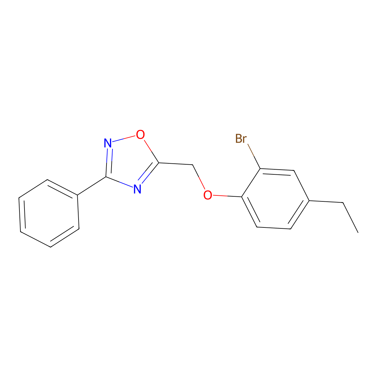 5-[(2-Bromo-4-ethylphenoxy)methyl]-3-phenyl-1,2,4-oxadiazole molecular structure, CAS 573694-16-3