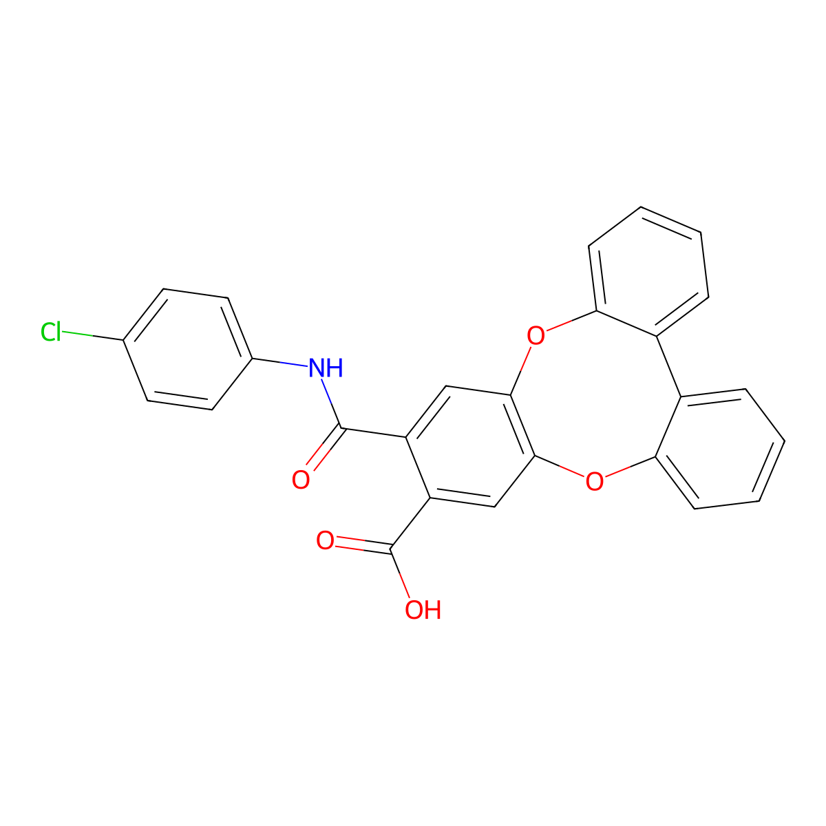 8-[(4-Chloroanilino)carbonyl]tribenzo[b,e,g][1,4]dioxocine-7-carboxylic acid molecular structure, CAS 573694-29-8
