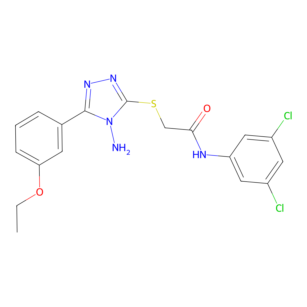 2-[4-amino-5-(3-ethoxyphenyl)(1,2,4-triazol-3-ylthio)]-N-(3,5-dichlorophenyl)a cetamide molecular structure, CAS 573694-66-3