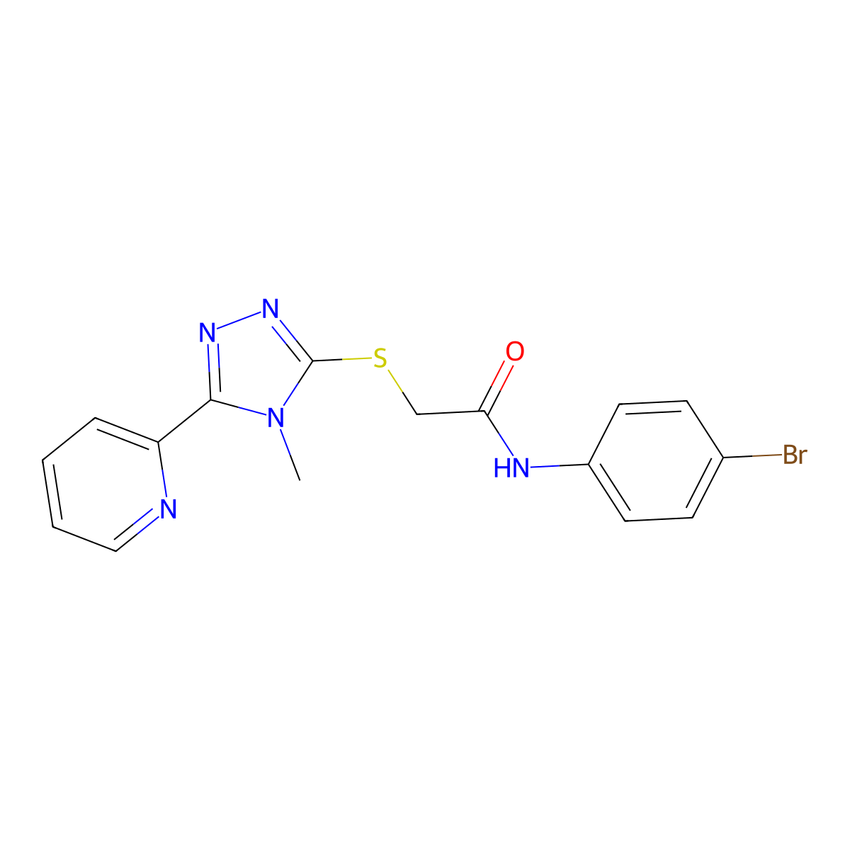 N-(4-bromophenyl)-2-{[4-methyl-5-(pyridin-2-yl)-4H-1,2,4-triazol-3-yl]sulfanyl}acetamide molecular structure, CAS 573695-03-1