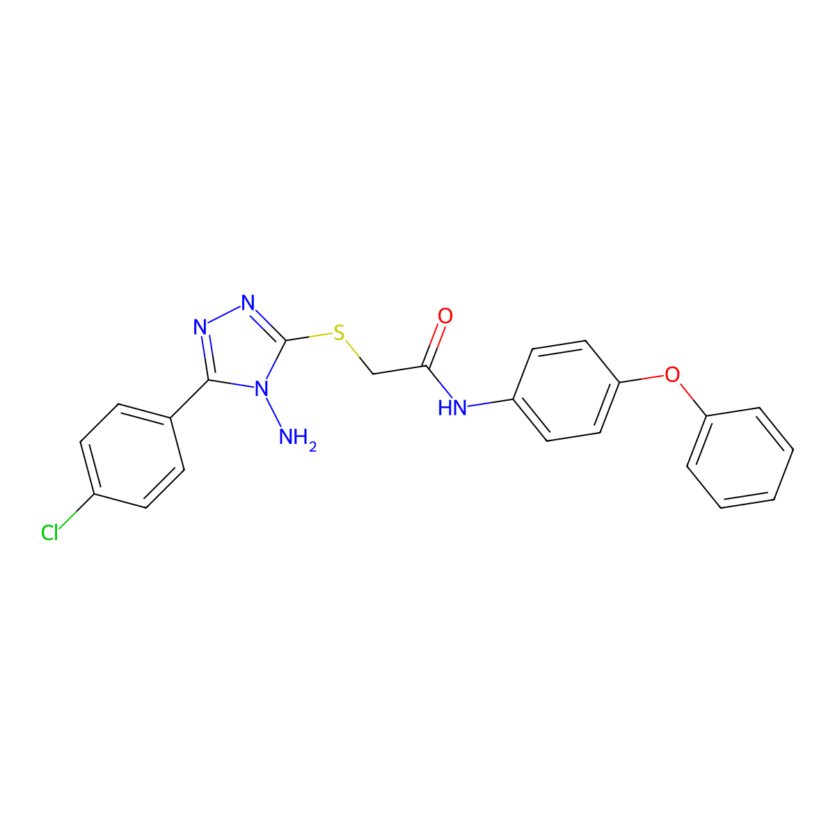 2-((4-Amino-5-(4-CL-PH)-4H-1,2,4-triazol-3-YL)thio)-N-(4-phenoxyphenyl)acetamide molecular structure, CAS 573695-15-5