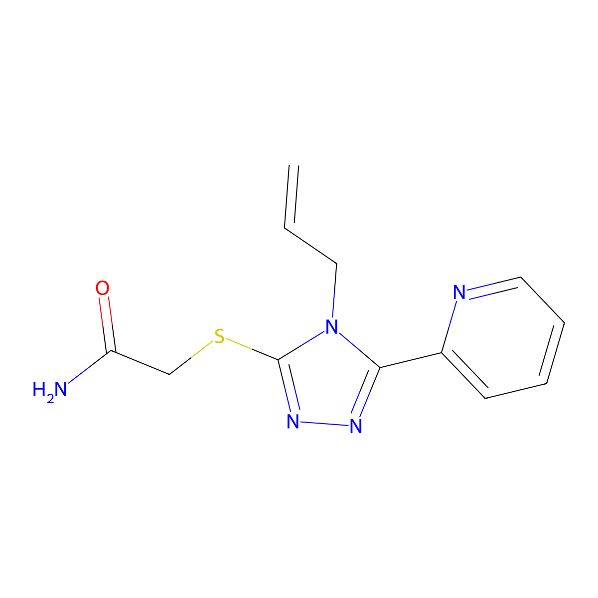 2-{[4-(prop-2-en-1-yl)-5-(pyridin-2-yl)-4H-1,2,4-triazol-3-yl]sulfanyl}acetamide molecular structure, CAS 573695-20-2