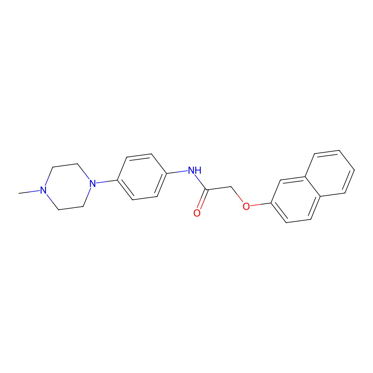 N-[4-(4-methylpiperazin-1-yl)phenyl]-2-naphthalen-2-yloxyacetamide molecular structure, CAS 573695-27-9