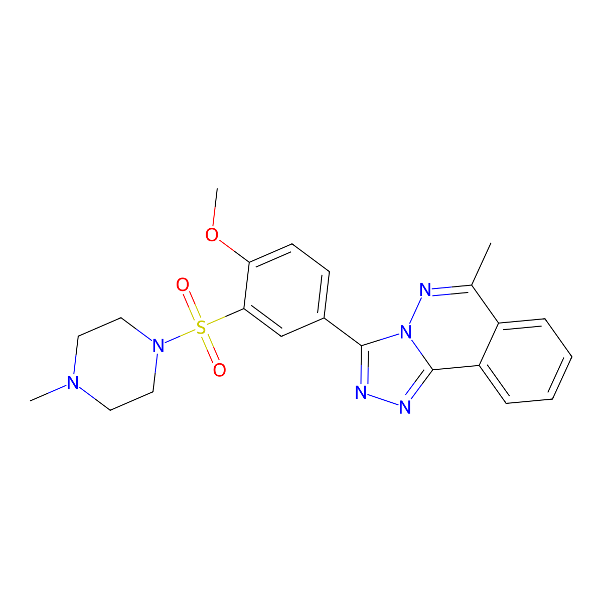 3-[4-Methoxy-3-(4-methylpiperazin-1-yl)sulfonylphenyl]-6-methyl-[1,2,4]triazolo[3,4-a]phthalazine molecular structure, CAS 573695-44-0