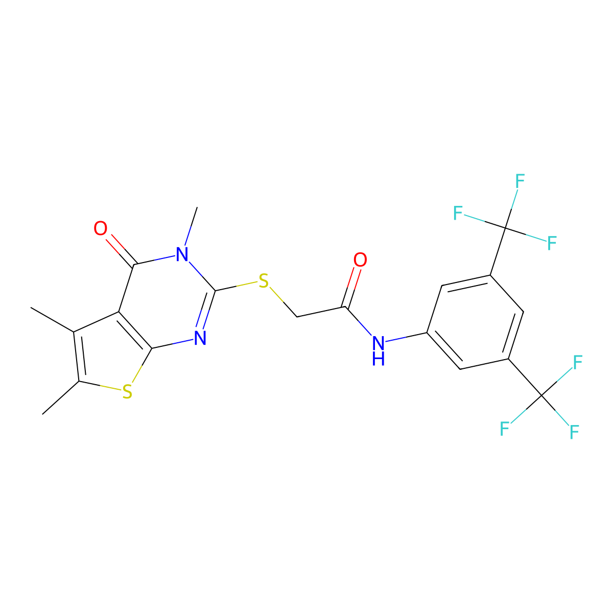 C19H15F6N3O2S2 molecular structure, CAS 573695-68-8