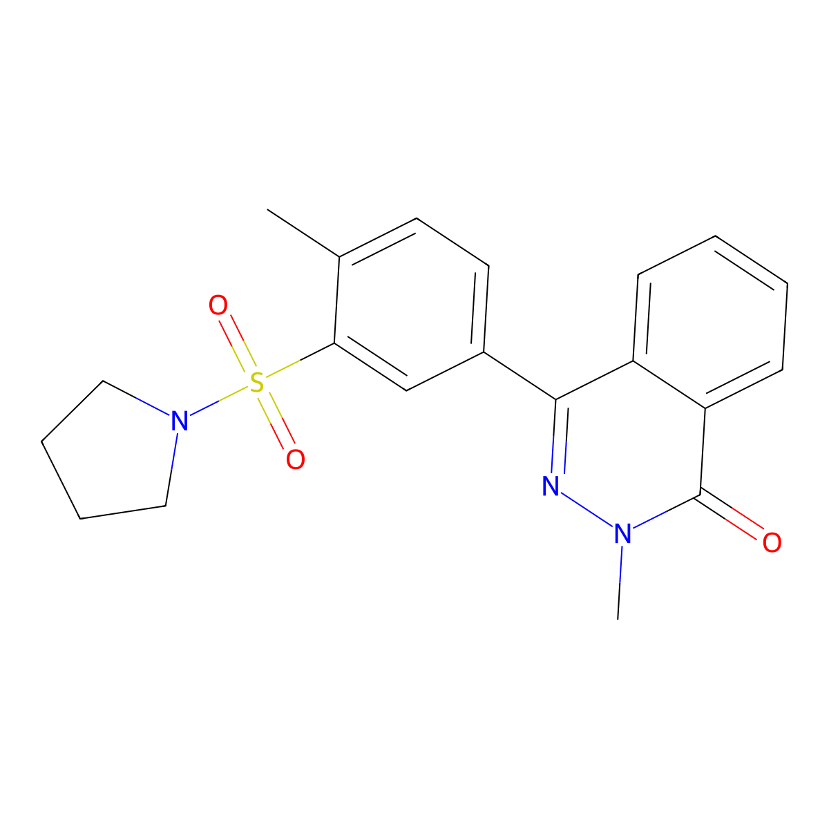 2-Methyl-4-(4-methyl-3-pyrrolidin-1-ylsulfonylphenyl)phthalazin-1-one molecular structure, CAS 573698-17-6