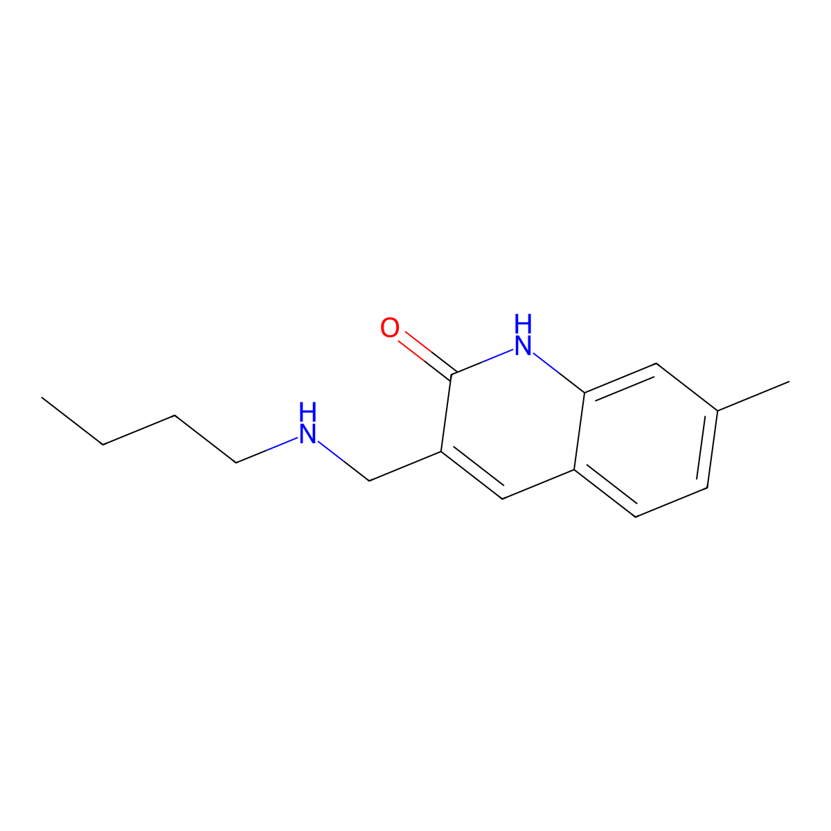 3-[(butylamino)methyl]-7-methylquinolin-2(1H)-one molecular structure, CAS 5737-09-7