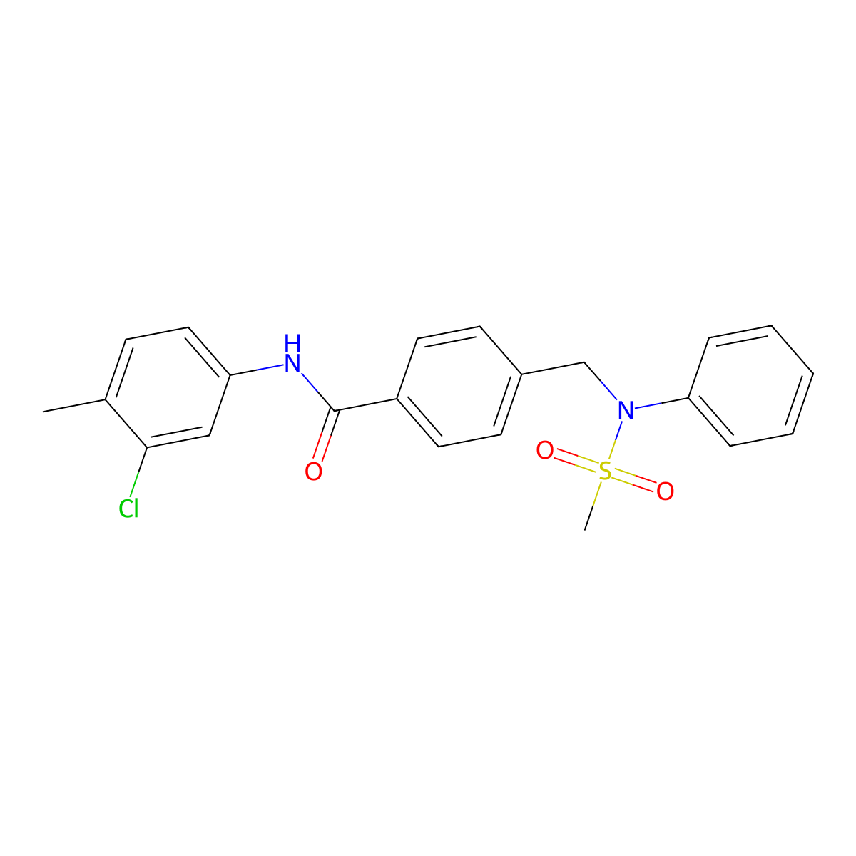 N-(3-Chloro-4-methyl-phenyl)-4-[(methylsulfonyl-phenyl-amino)methyl]benzamide molecular structure, CAS 5737-68-8