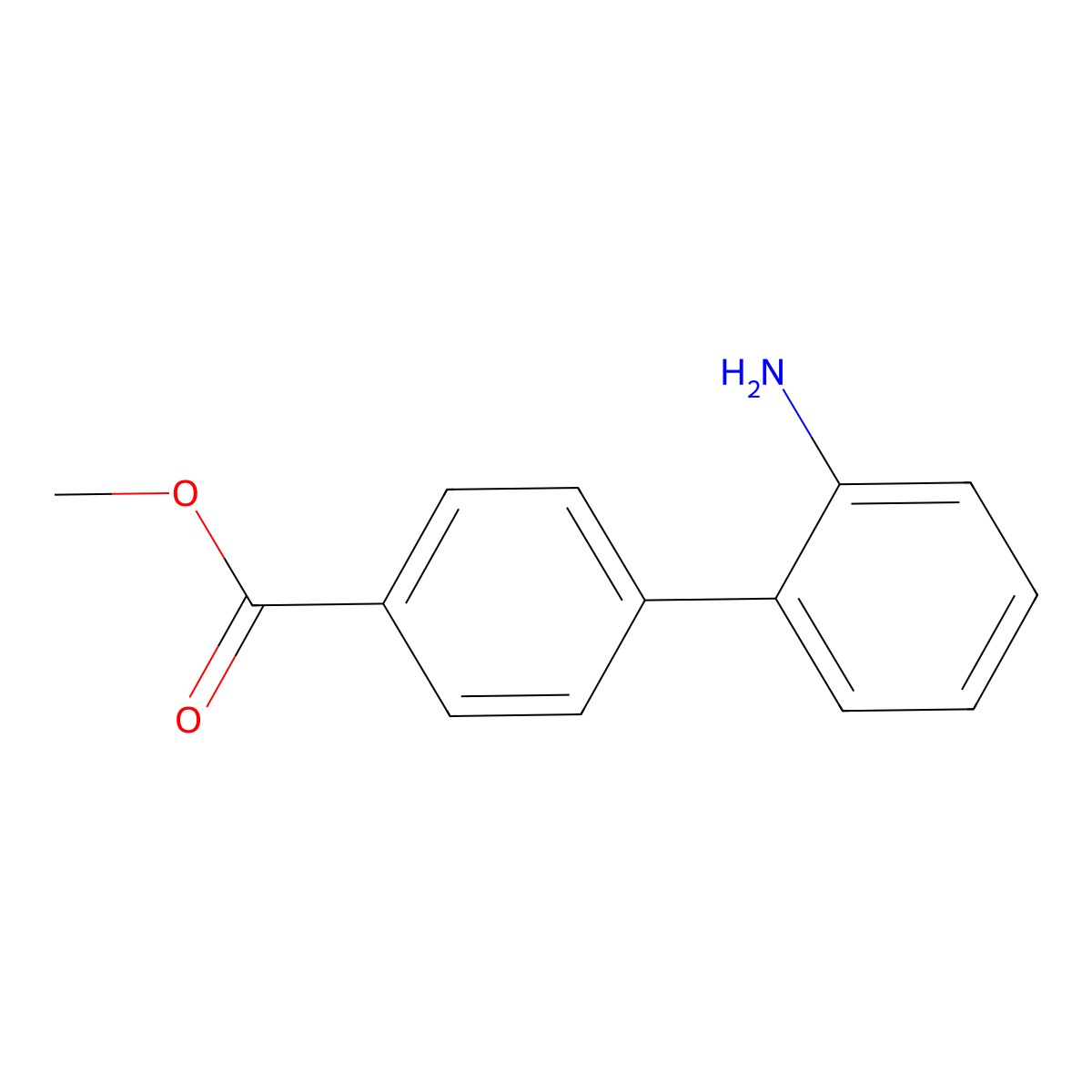 Methyl 2'-amino-[1,1'-biphenyl]-4-carboxylate molecular structure, CAS 5737-79-1