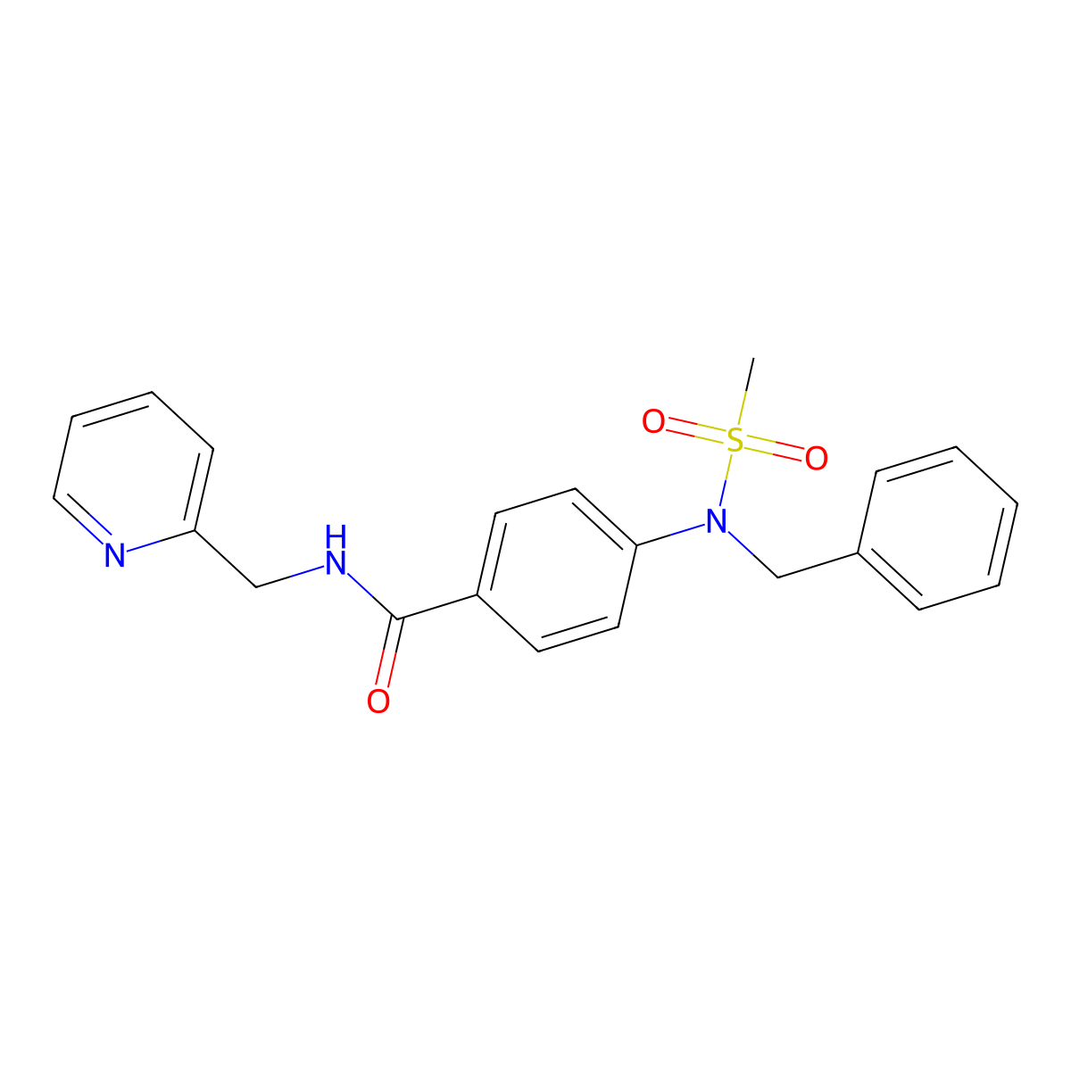 4-[benzyl(methylsulfonyl)amino]-N-(2-pyridinylmethyl)benzamide molecular structure, CAS 5737-91-7