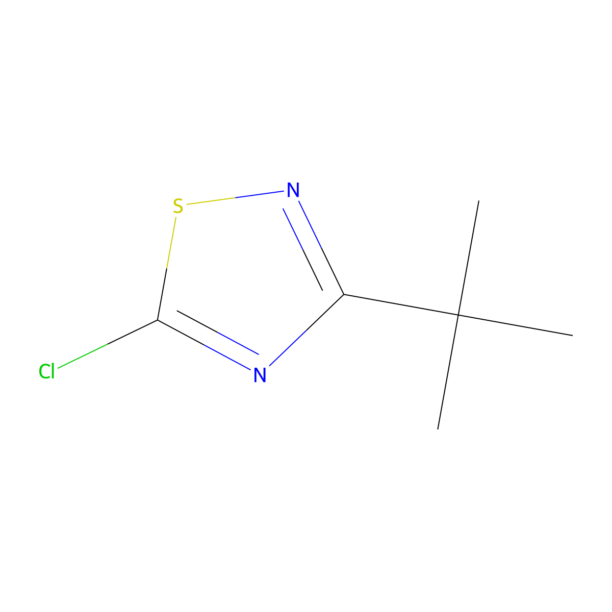 3-Tert-butyl-5-chloro-1,2,4-thiadiazole molecular structure, CAS 57370-16-8