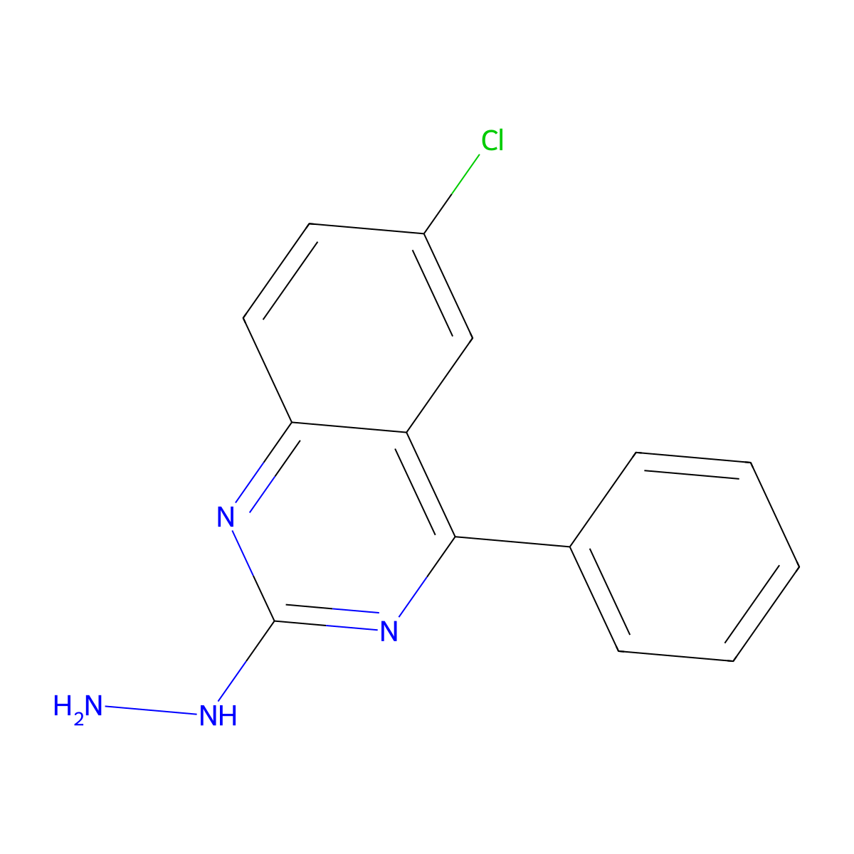 (6-Chloro-4-phenylquinazolin-2-yl)hydrazine molecular structure, CAS 57370-20-4