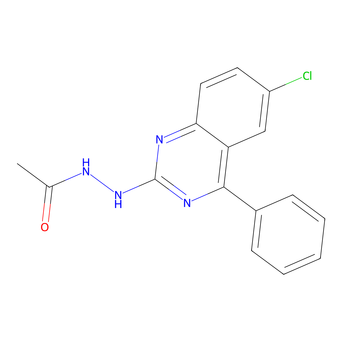 N'-(6-chloro-4-phenylquinazolin-2-yl)acetohydrazide molecular structure, CAS 57370-27-1