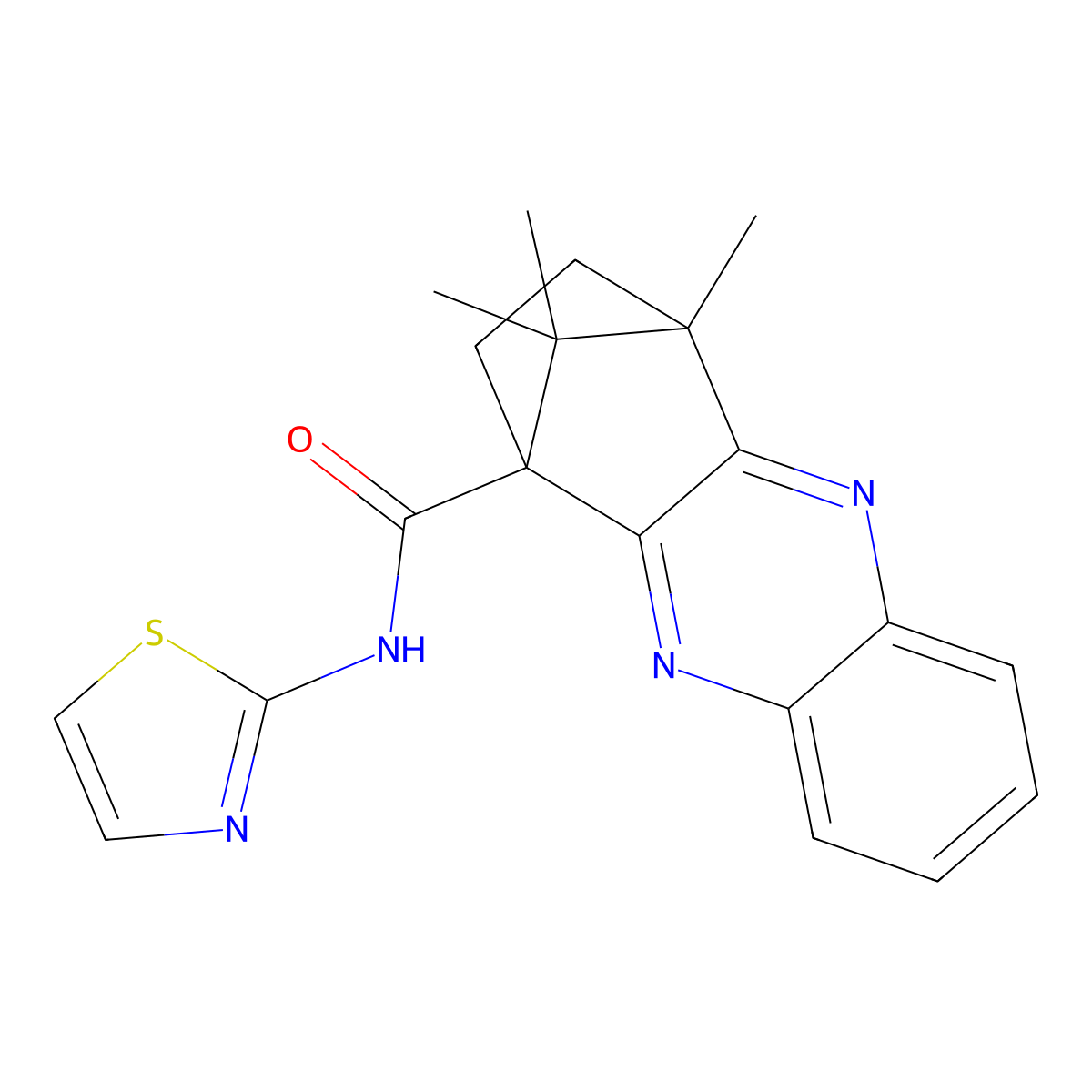 4,11,11-trimethyl-N-(1,3-thiazol-2-yl)-3,4-dihydro-1,4-methanophenazine-1(2H)-carboxamide molecular structure, CAS 573705-09-6
