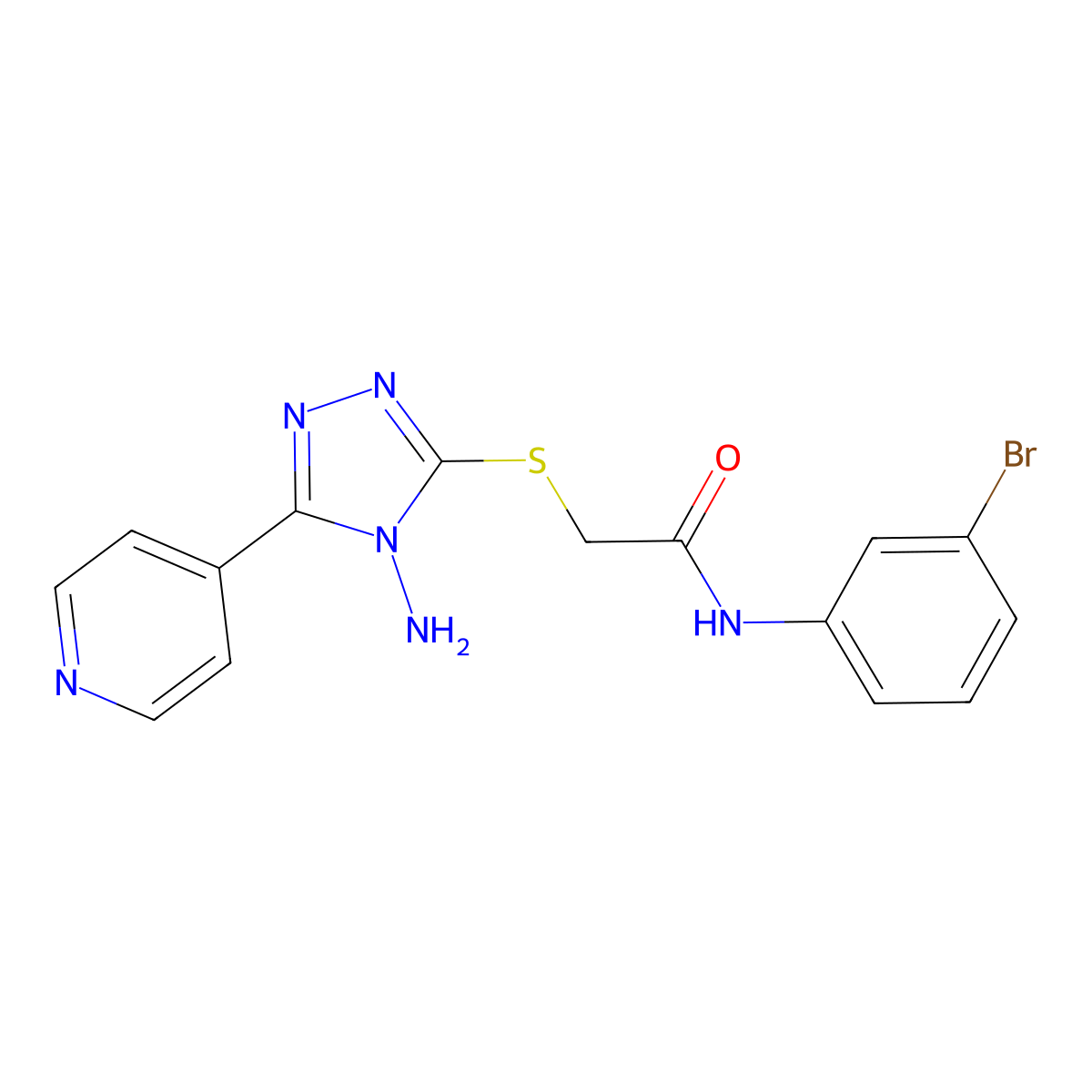2-{[4-amino-5-(pyridin-4-yl)-4H-1,2,4-triazol-3-yl]sulfanyl}-N-(3-bromophenyl)acetamide molecular structure, CAS 573706-03-3