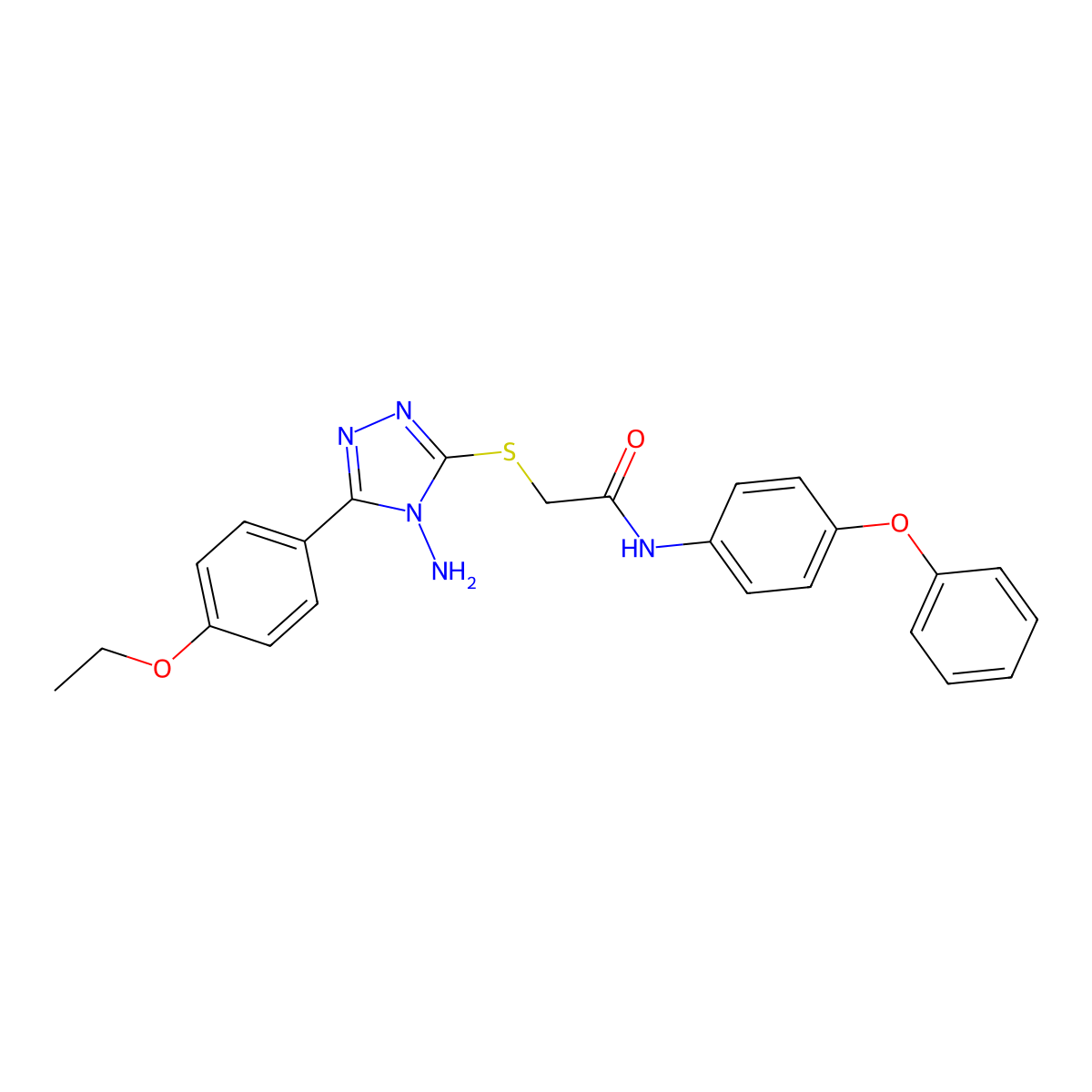 2-{[4-amino-5-(4-ethoxyphenyl)-4H-1,2,4-triazol-3-yl]sulfanyl}-N-(4-phenoxyphenyl)acetamide molecular structure, CAS 573706-41-9