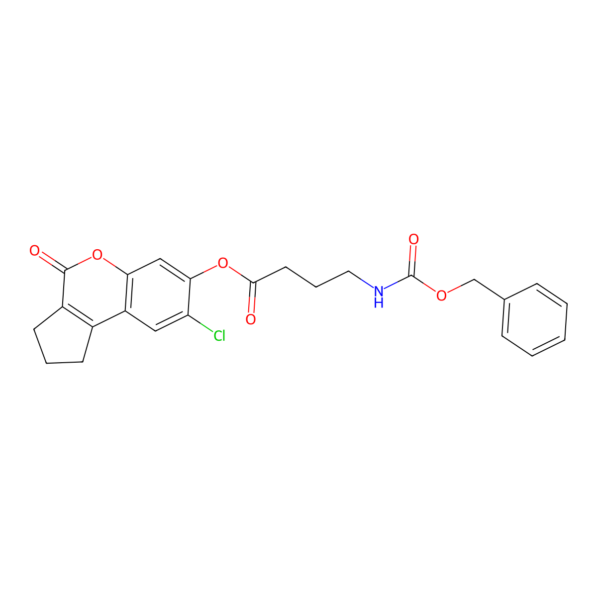 8-Chloro-4-oxo-1,2,3,4-tetrahydrocyclopenta[c]chromen-7-yl 4-{[(benzyloxy)carbonyl]amino}butanoate molecular structure, CAS 573706-49-7