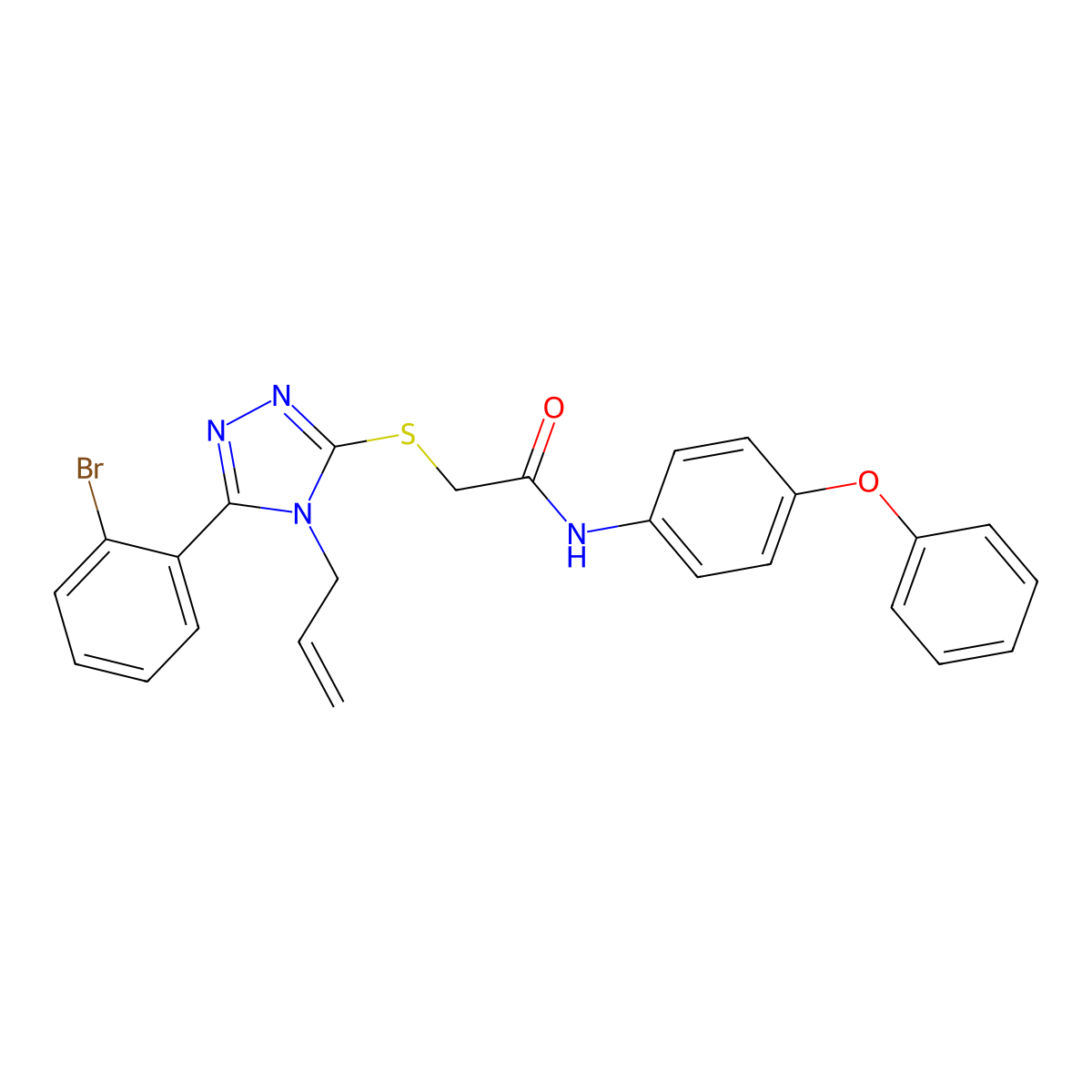 2-{[4-allyl-5-(2-bromophenyl)-4H-1,2,4-triazol-3-yl]sulfanyl}-N-(4-phenoxyphenyl)acetamide molecular structure, CAS 573706-74-8