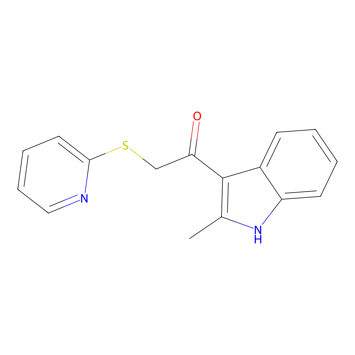 1-(2-methyl-1H-indol-3-yl)-2-(pyridin-2-ylsulfanyl)ethanone molecular structure, CAS 573706-83-9