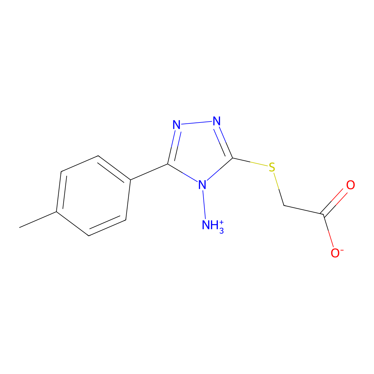 2-((4-Amino-5-(p-tolyl)-4H-1,2,4-triazol-3-yl)thio)acetic acid molecular structure, CAS 573707-08-1