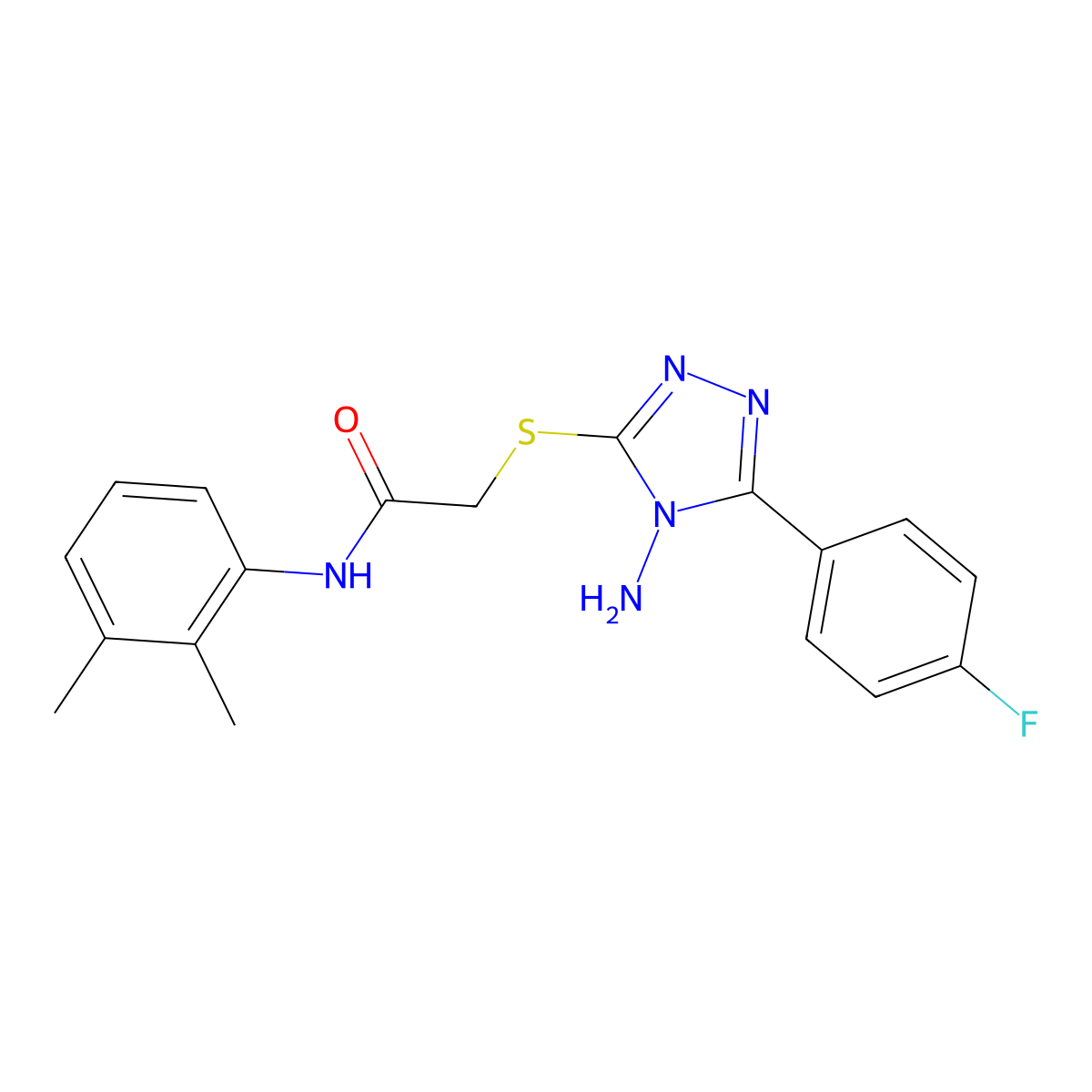 2-{[4-amino-5-(4-fluorophenyl)-4H-1,2,4-triazol-3-yl]sulfanyl}-N-(2,3-dimethylphenyl)acetamide molecular structure, CAS 573707-30-9