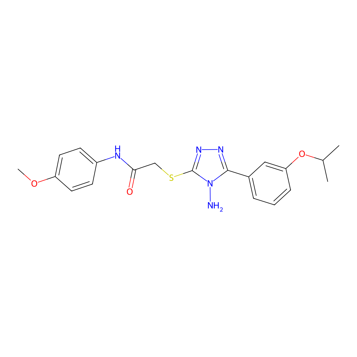 2-{4-amino-5-[3-(methylethoxy)phenyl](1,2,4-triazol-3-ylthio)}-N-(4-methoxyphe nyl)acetamide molecular structure, CAS 573707-65-0