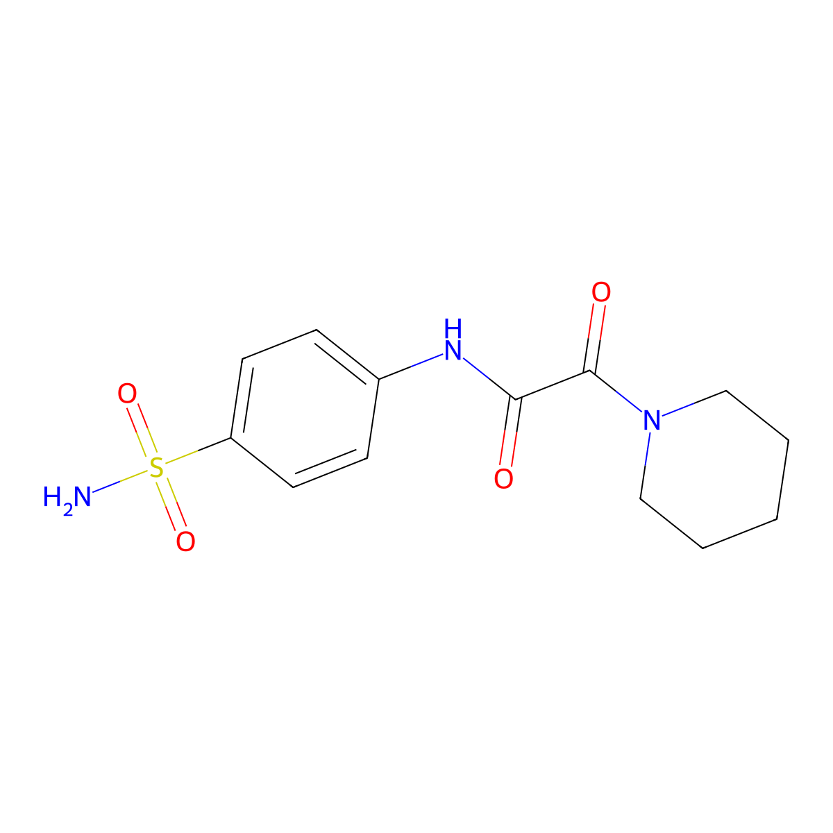 2-oxo-2-piperidin-1-yl-N-(4-sulfamoylphenyl)acetamide molecular structure, CAS 573708-42-6