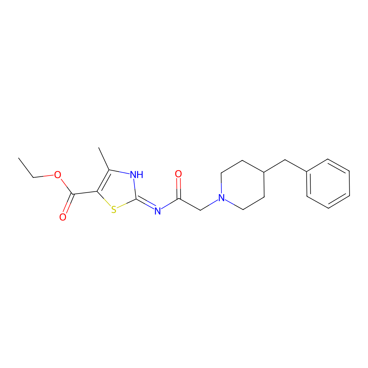 Ethyl 2-[[2-(4-benzylpiperidin-1-yl)acetyl]amino]-4-methyl-1,3-thiazole-5-carboxylate molecular structure, CAS 573709-19-0
