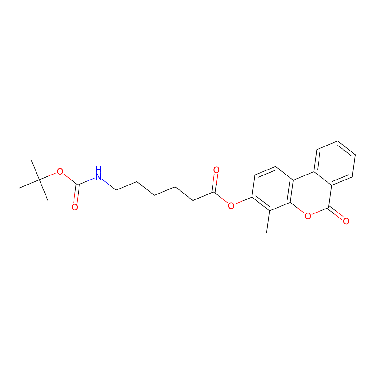 4-methyl-6-oxo-6H-benzo[c]chromen-3-yl 6-[(tert-butoxycarbonyl)amino]hexanoate molecular structure, CAS 573709-56-5