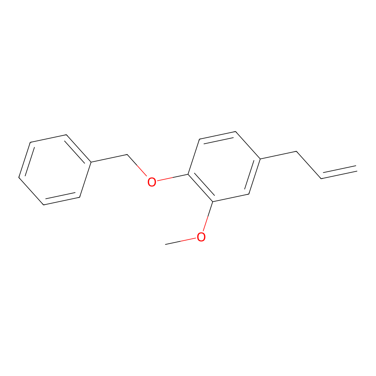 Benzene, 2-methoxy-1-(phenylmethoxy)-4-(2-propen-1-yl)- molecular structure, CAS 57371-42-3