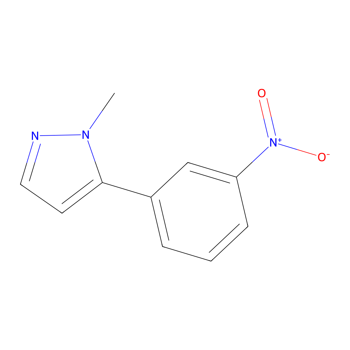 1-Methyl-5-(3-nitrophenyl)-1H-pyrazole molecular structure, CAS 573711-98-5