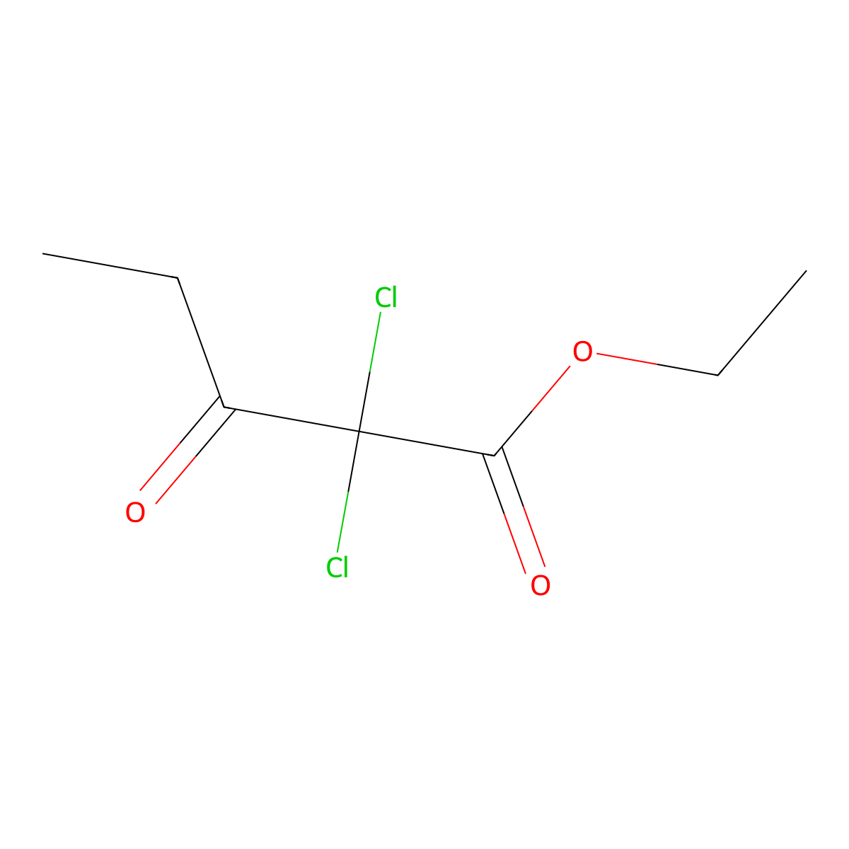 Ethyl 2,2-dichloro-3-oxopentanoate molecular structure, CAS 573722-10-8