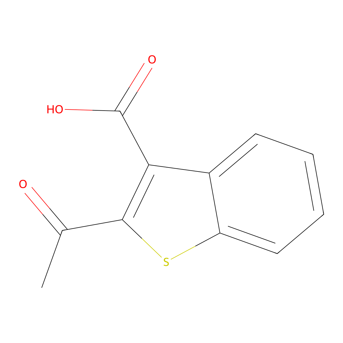2-Acetyl-1-benzothiophene-3-carboxylic acid molecular structure, CAS 573722-47-1
