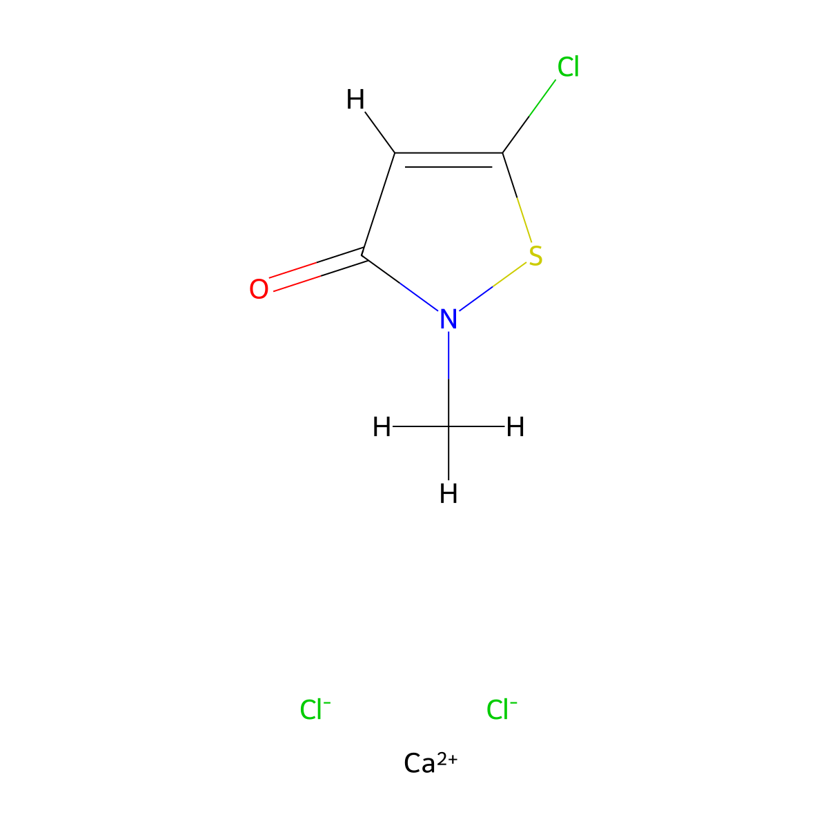 5-Chloro-2-methyl-4-isothiazolin-3-one calcium chloride molecular structure, CAS 57373-19-0