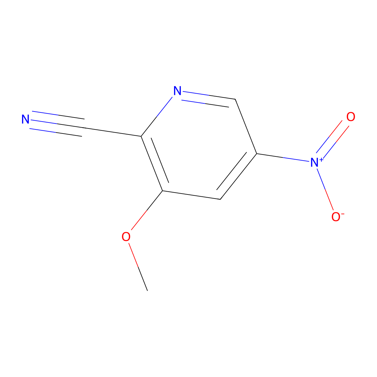 3-Methoxy-5-nitropicolinonitrile molecular structure, CAS 573762-33-1