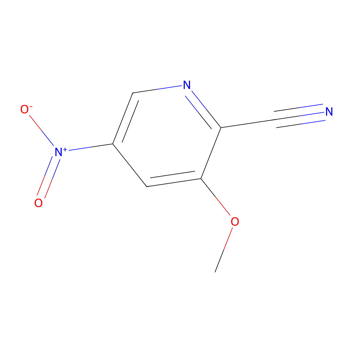 3-Methoxy-5-nitropicolinonitrile molecular structure, CAS 573762-33-1
