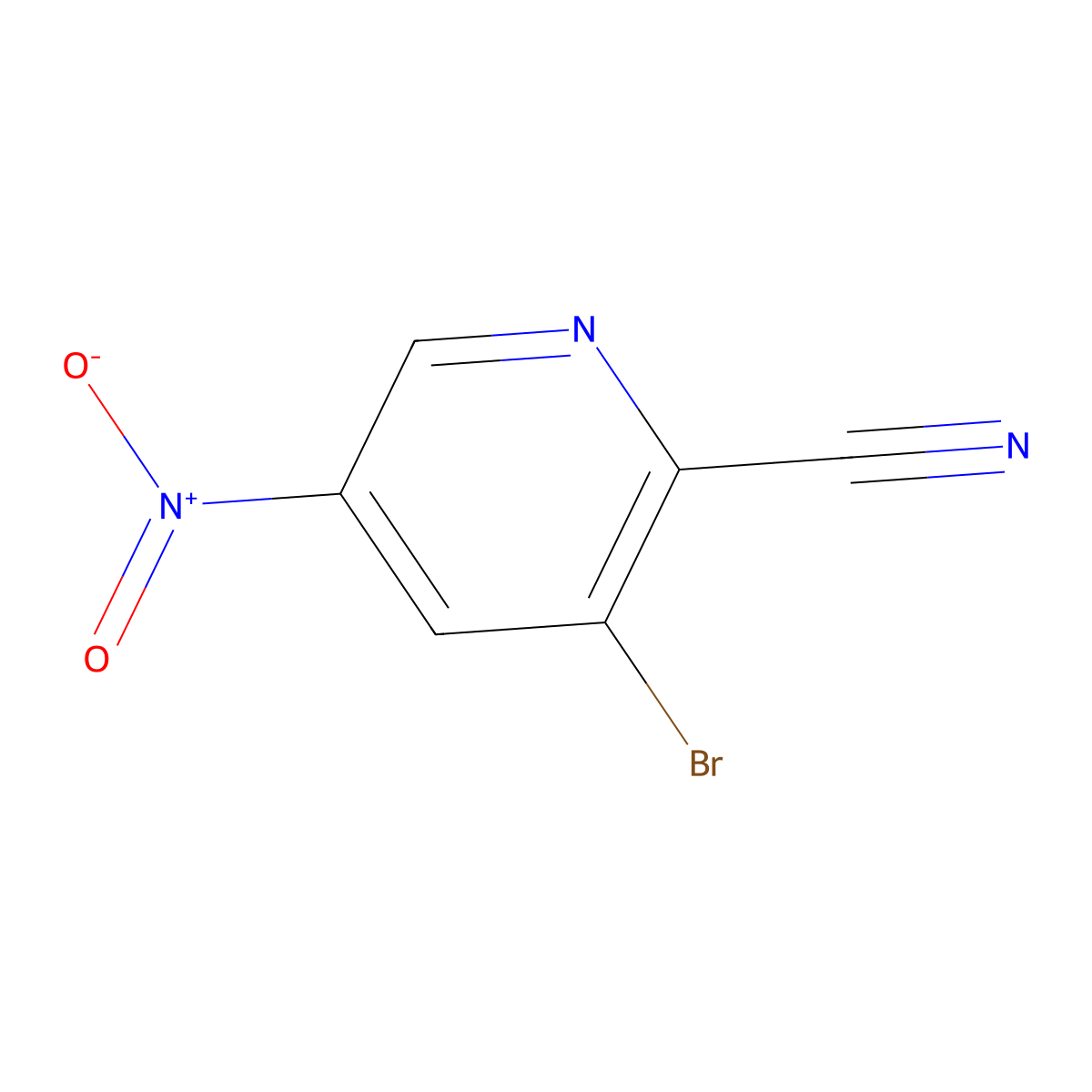 3-Bromo-5-nitropicolinonitrile molecular structure, CAS 573762-54-6