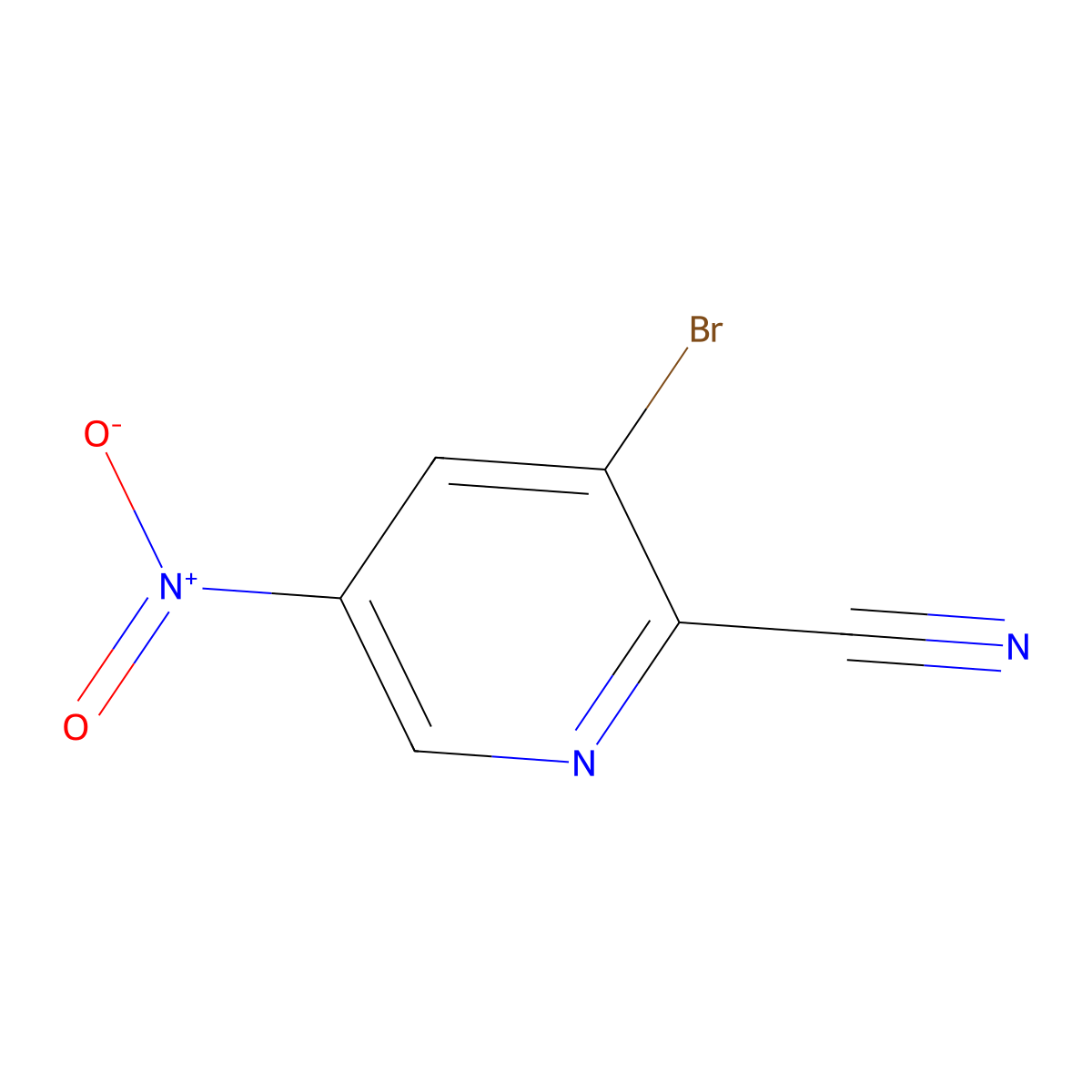 3-Bromo-5-nitropicolinonitrile molecular structure, CAS 573762-54-6