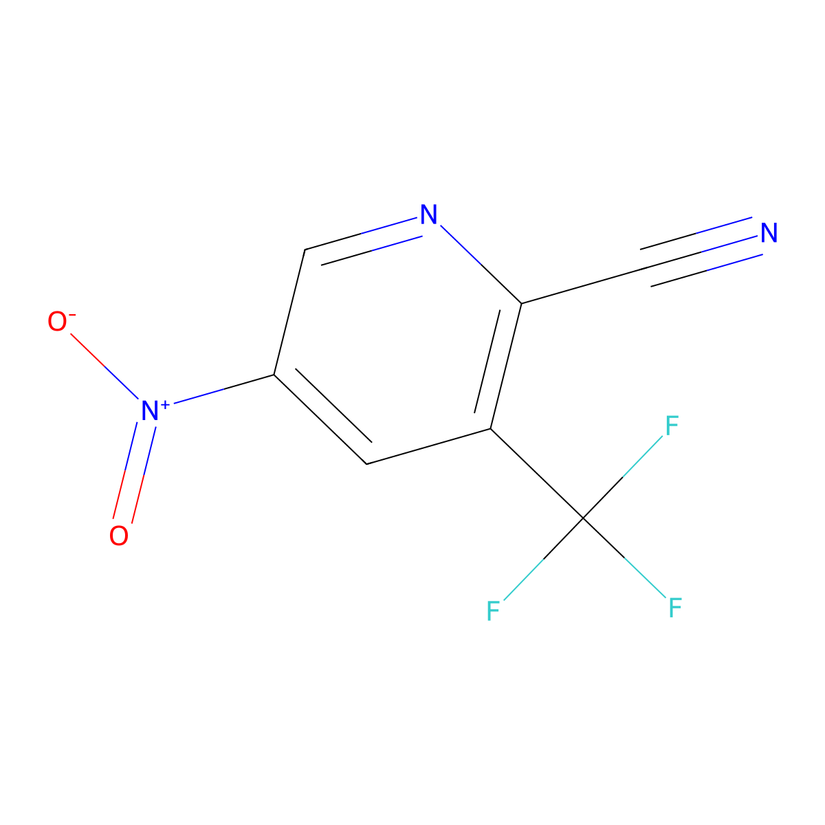 5-Nitro-3-(trifluoromethyl)-2-pyridinecarbonitrile molecular structure, CAS 573762-57-9