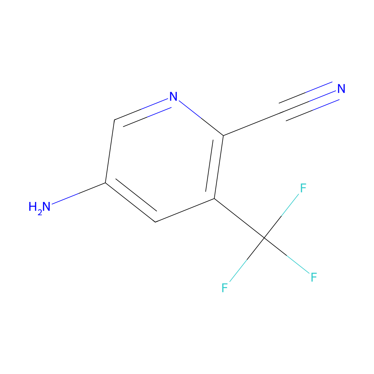 5-Amino-3-(trifluoromethyl)pyridine-2-carbonitrile molecular structure, CAS 573762-62-6