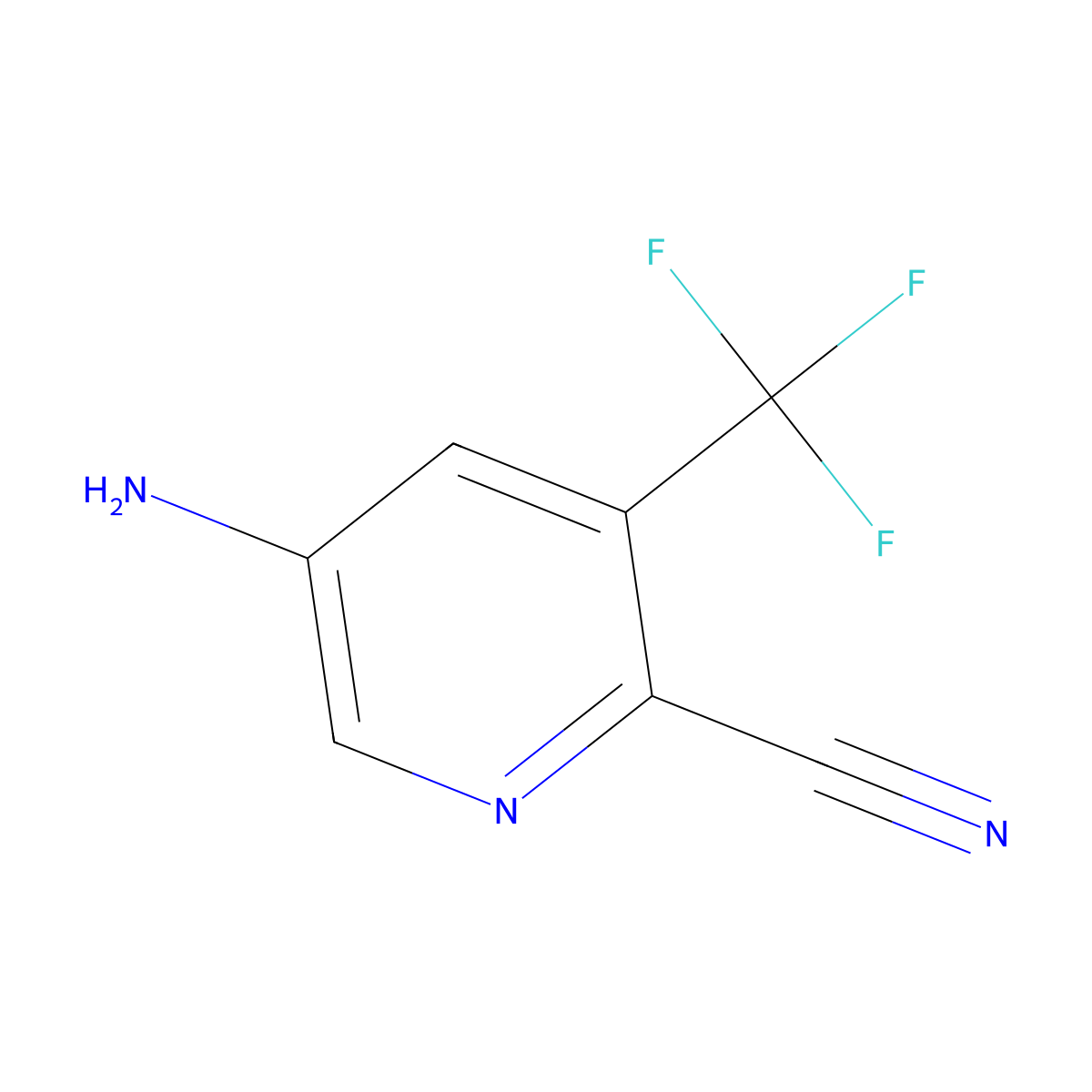 5-Amino-3-(trifluoromethyl)pyridine-2-carbonitrile molecular structure, CAS 573762-62-6